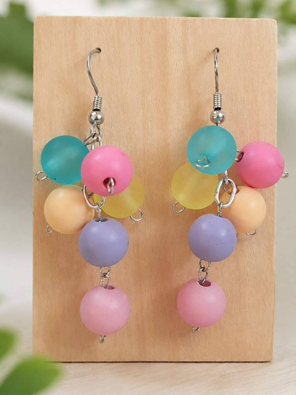 Handmade, One-of-a-kind, Pastel color earrings with surgical steel hooks